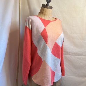 EUC 100% cashmere color block sweater